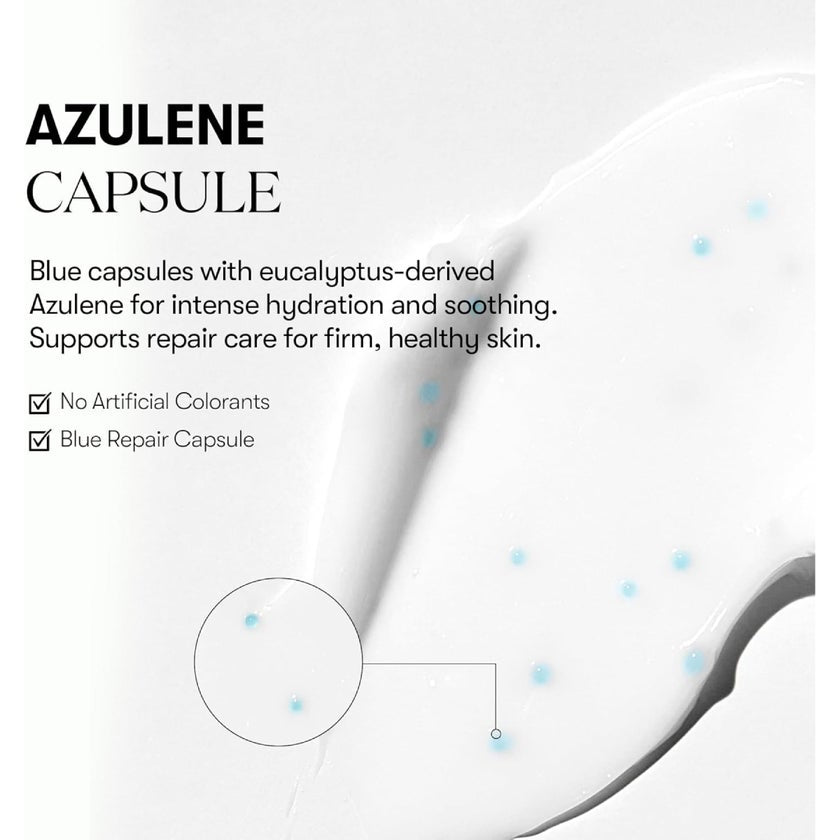 Azulene capsule product with text on a white background
