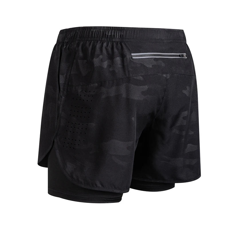 Men’s Quick-Dry Double Layer Running Shorts Oppyi