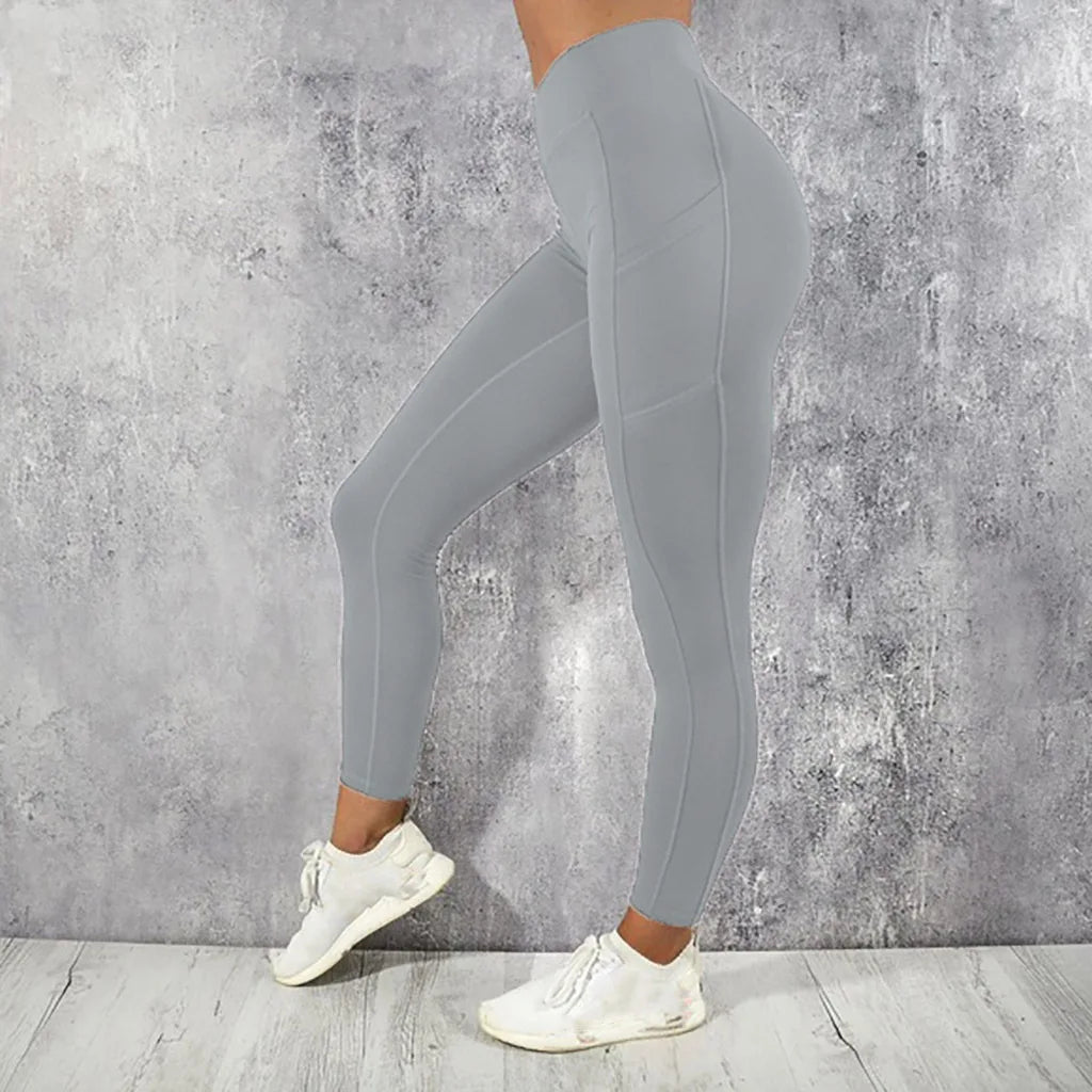 Yoga Fitness Women Leggings High Waist Tights with Pocket Gym Workout Running Stretchy Sexy Butt Liftting Casual Skinny Pants Oppyi