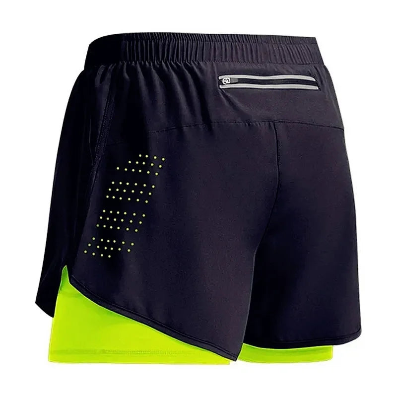 Men’s Quick-Dry Double Layer Running Shorts Oppyi