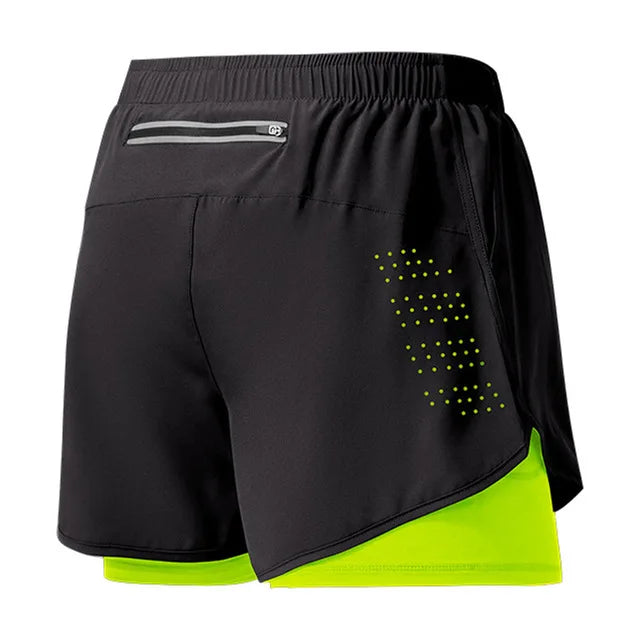 Men’s Quick-Dry Double Layer Running Shorts Oppyi