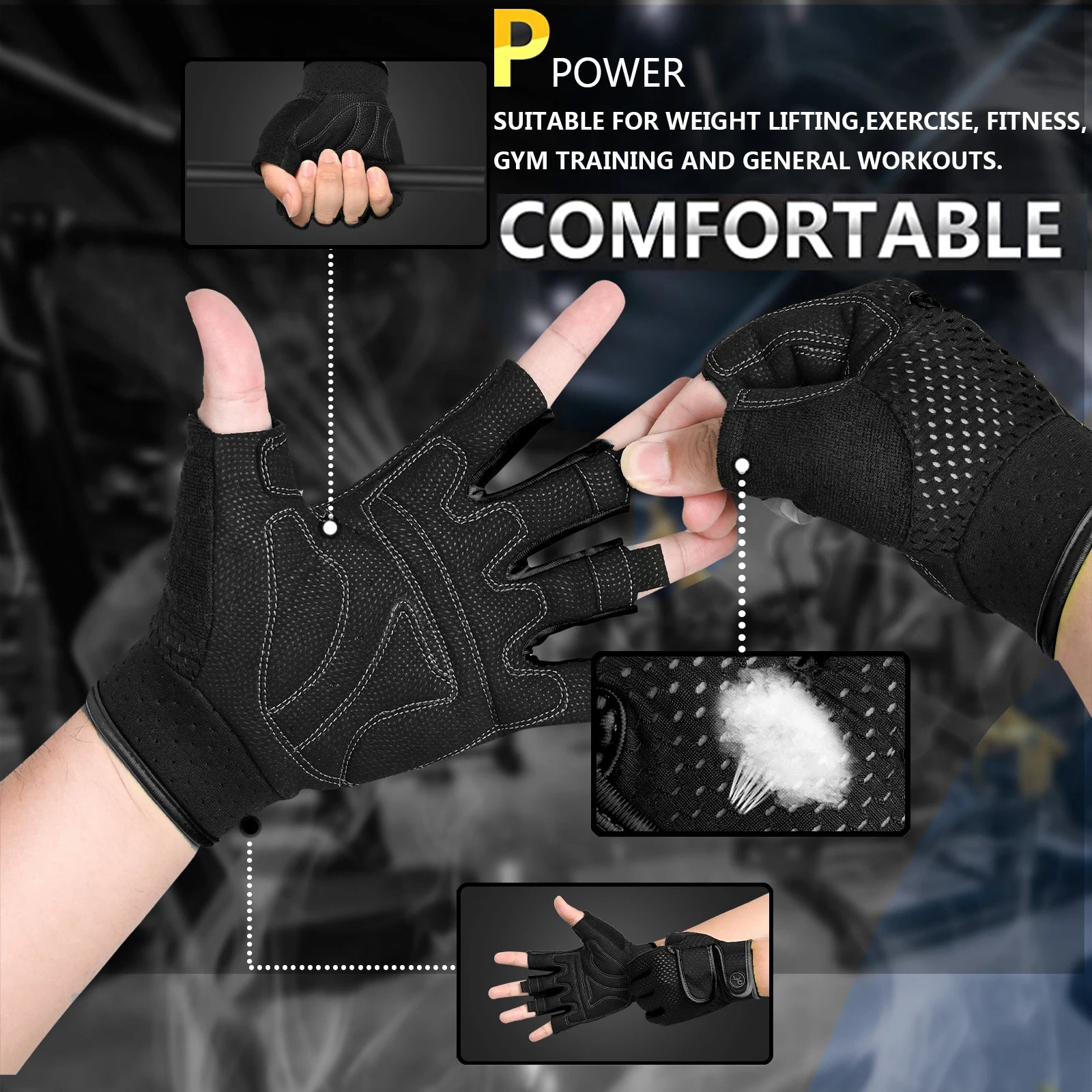 MOREOK Half-Finger Gym Gloves Oppyi