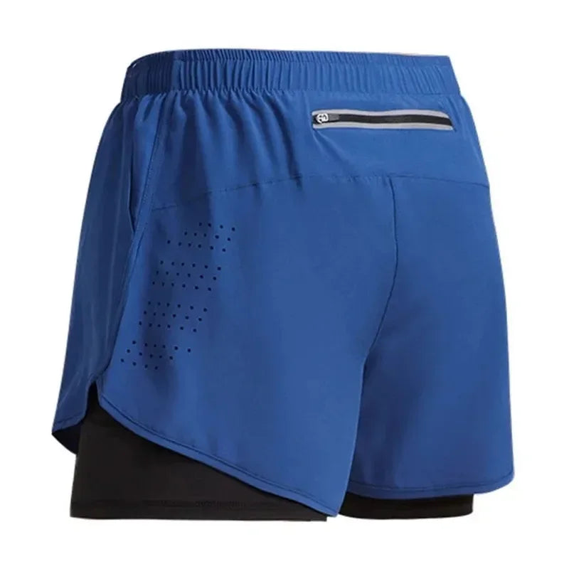Men’s Quick-Dry Double Layer Running Shorts Oppyi