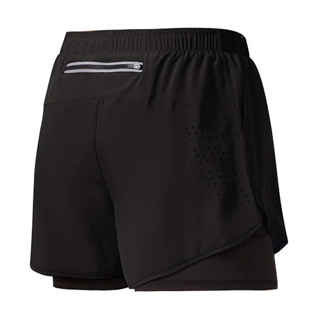 Men’s Quick-Dry Double Layer Running Shorts Oppyi