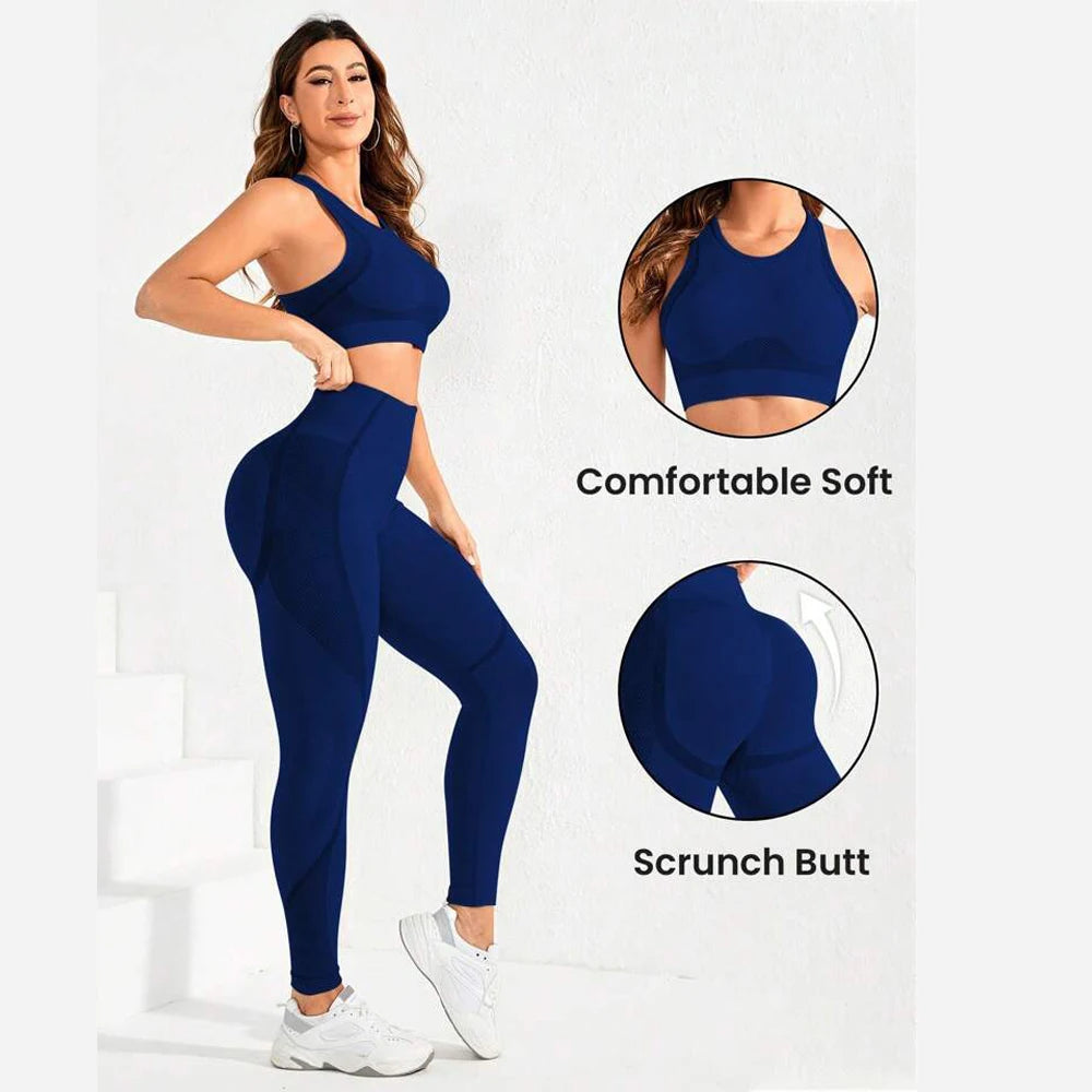 2-piece suit, women's yoga suit, beautiful back high waist trousers combination, seamless super elastic ideal gym clothing Oppyi