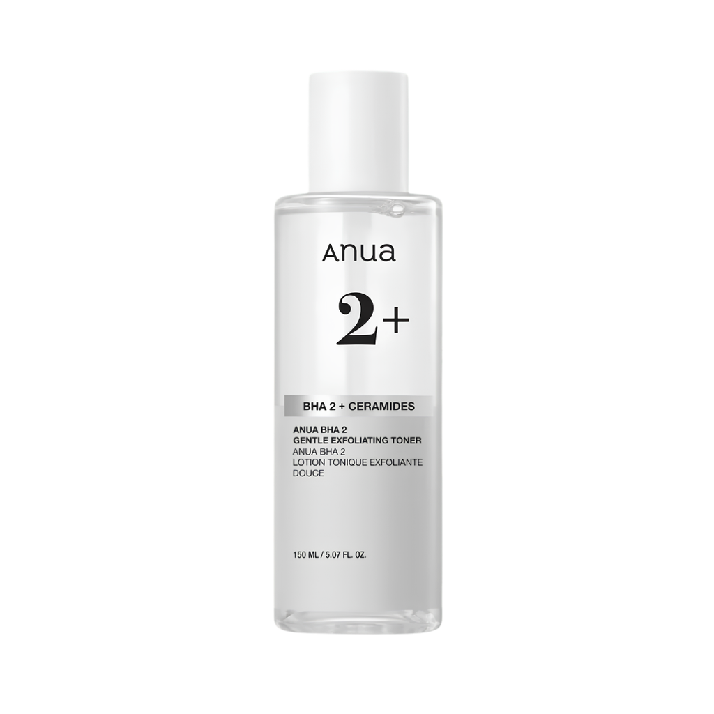 Anua BHA 2+ Ceramides skincare toner bottle on a white background