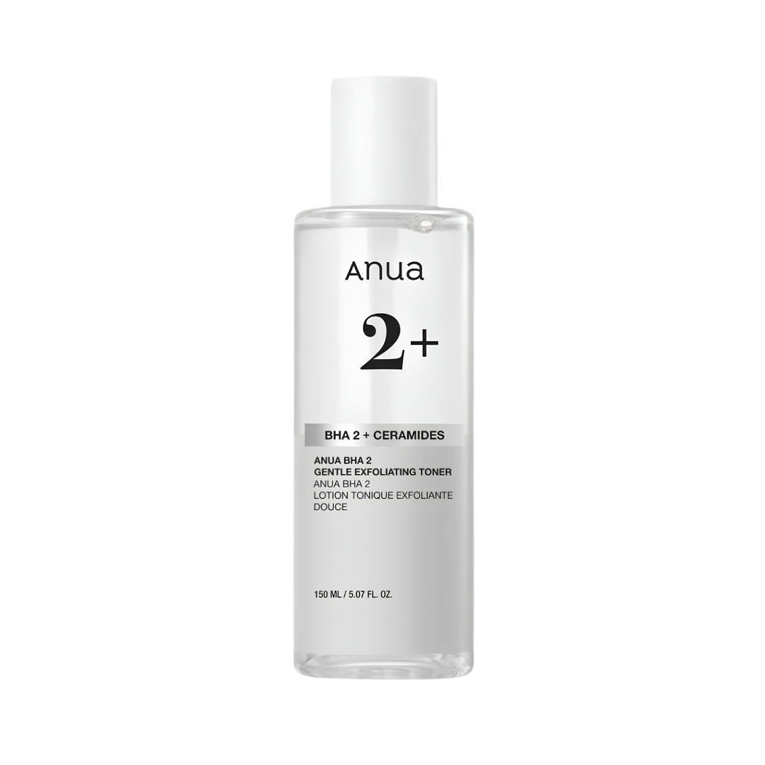 Anua BHA 2+ Ceramides skincare toner bottle on a white background