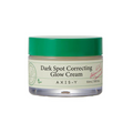 Jar of Axis-Y Dark Spot Correcting Glow Cream with green lid on a white background