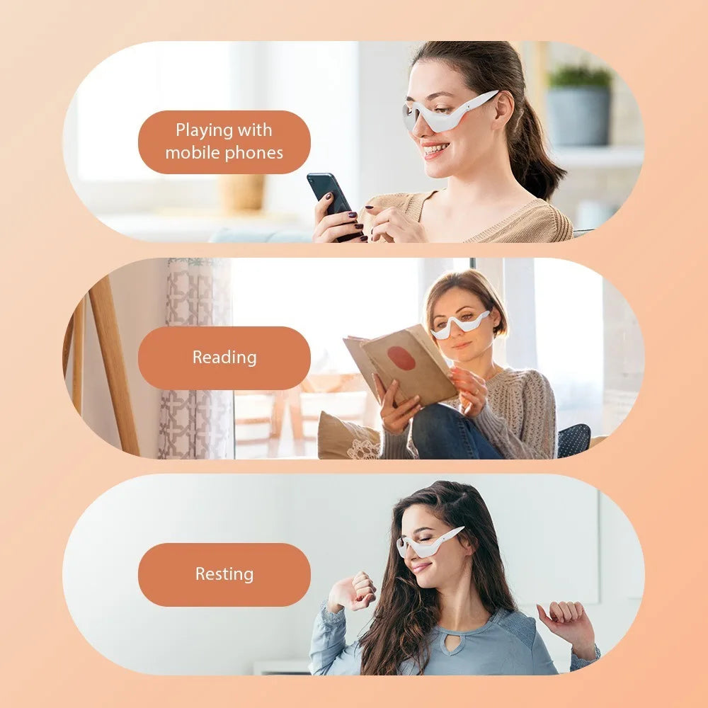 Eye Massager Under Eye Red Light Therapy Glasses, Red Light Therapy Device Microcurrent Reduce Dark Circles and Wrinkles Oppyi