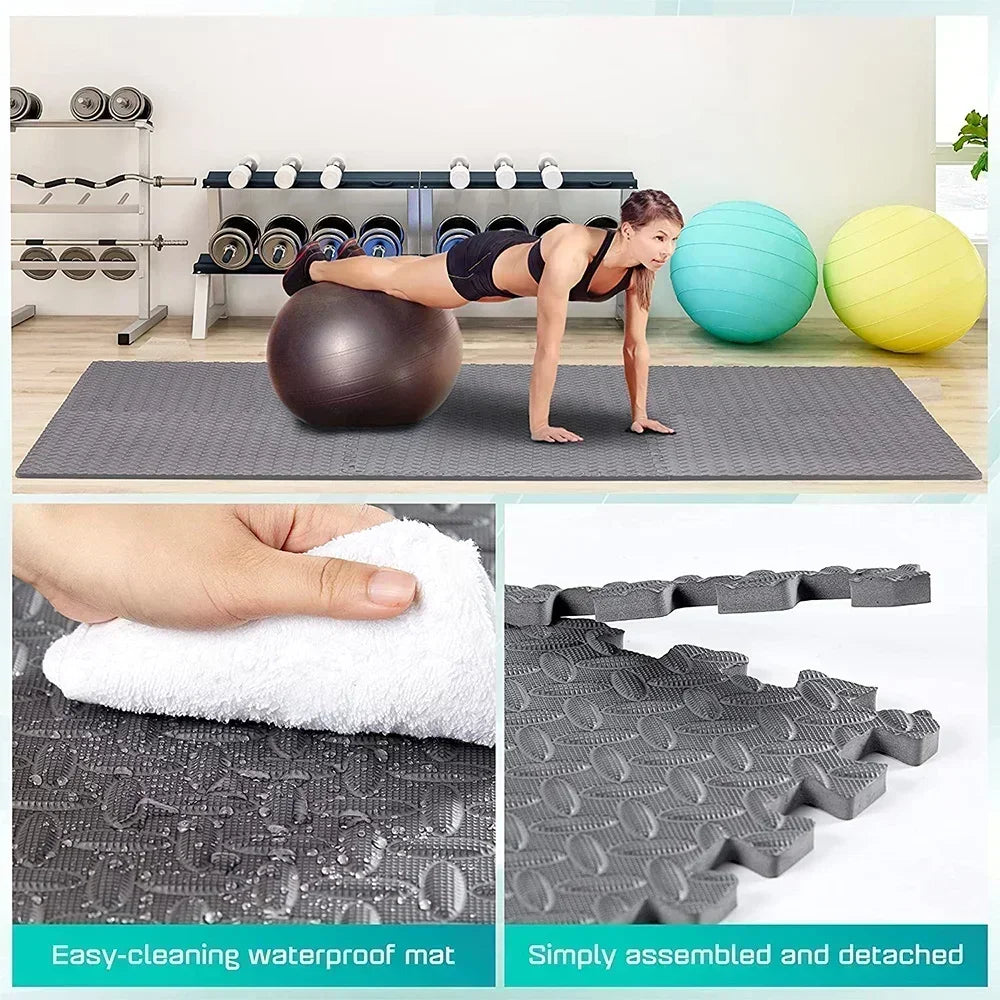 4~20Pcs Puzzle Fitness Mat, Eva Interlocking Foam Floor Tiles for Home Gym, Home Gym Equipment Mat, Non-Slip Floor Mat for Kids Oppyi