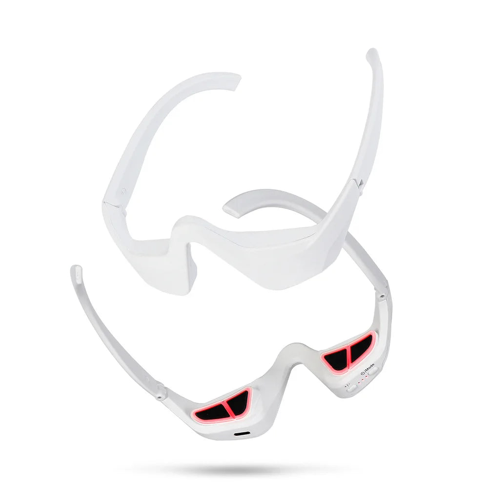 Eye Massager Under Eye Red Light Therapy Glasses, Red Light Therapy Device Microcurrent Reduce Dark Circles and Wrinkles Oppyi