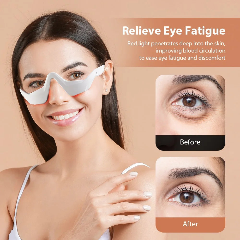 Eye Massager Under Eye Red Light Therapy Glasses, Red Light Therapy Device Microcurrent Reduce Dark Circles and Wrinkles Oppyi
