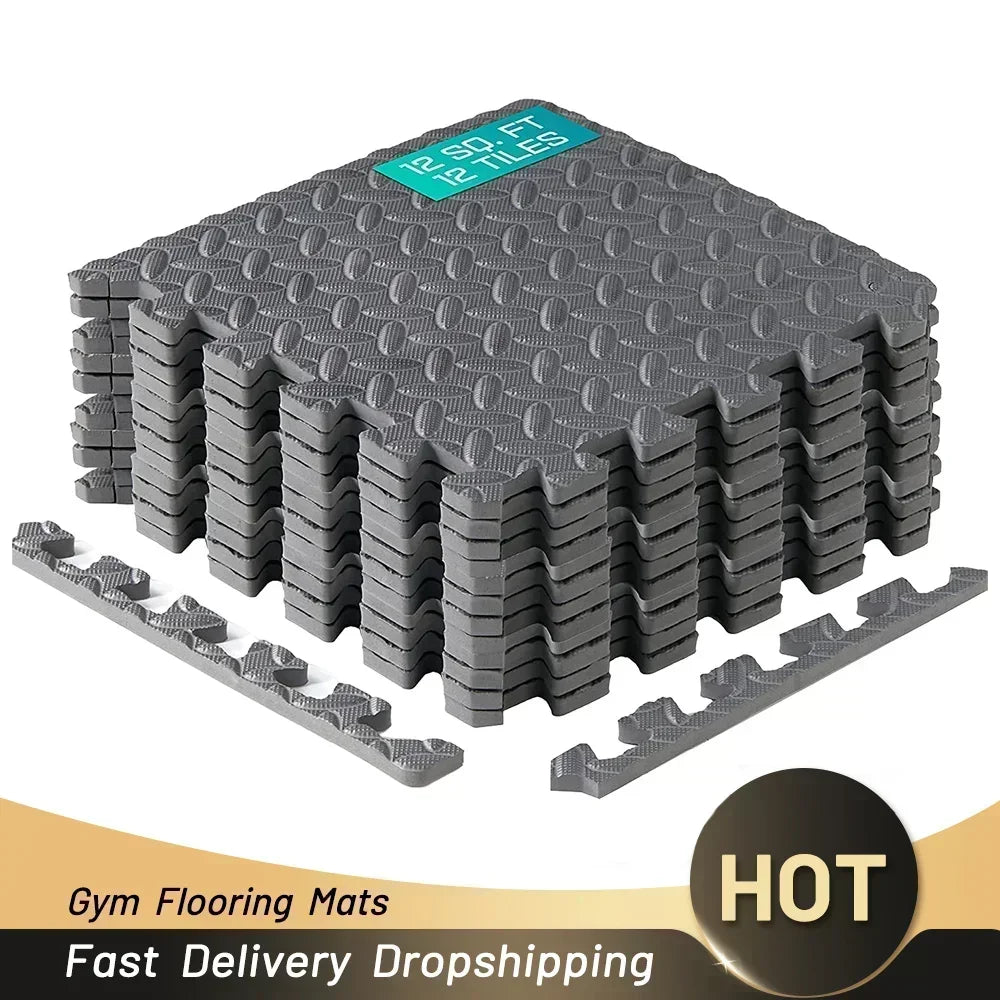 4~20Pcs Puzzle Fitness Mat, Eva Interlocking Foam Floor Tiles for Home Gym, Home Gym Equipment Mat, Non-Slip Floor Mat for Kids Oppyi
