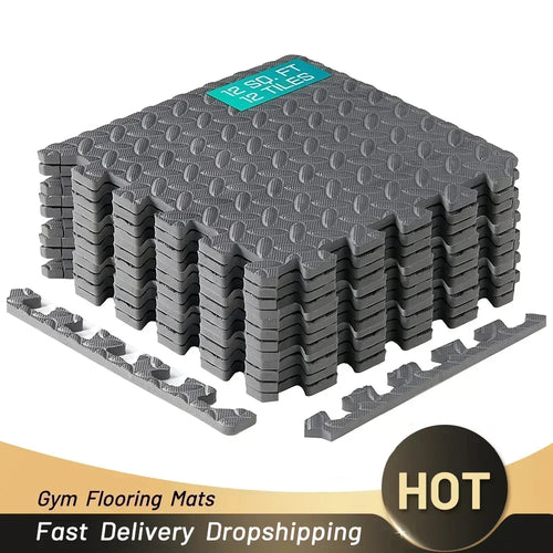 4~20Pcs Puzzle Fitness Mat, Eva Interlocking Foam Floor Tiles for Home Gym, Home Gym Equipment Mat, Non-Slip Floor Mat for Kids Oppyi