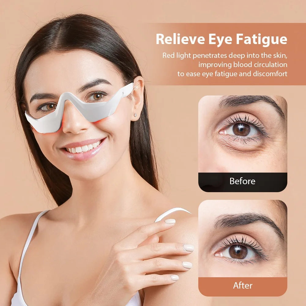 Eye Massager Under Eye Red Light Therapy Glasses, Red Light Therapy Device Microcurrent Reduce Dark Circles and Wrinkles Oppyi