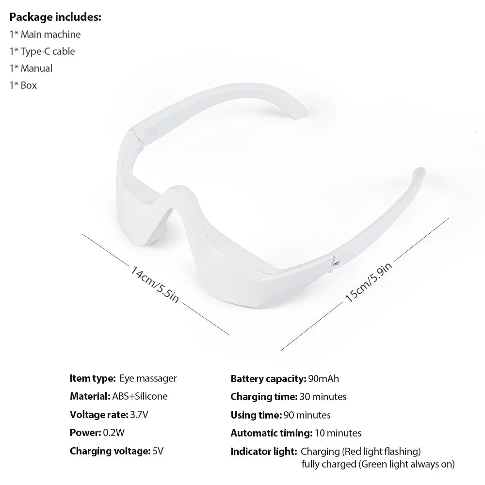 Eye Massager Under Eye Red Light Therapy Glasses, Red Light Therapy Device Microcurrent Reduce Dark Circles and Wrinkles Oppyi