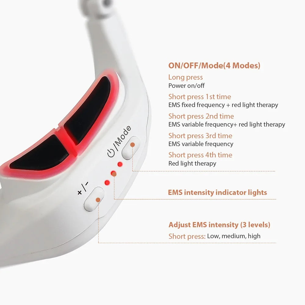 Eye Massager Under Eye Red Light Therapy Glasses, Red Light Therapy Device Microcurrent Reduce Dark Circles and Wrinkles Oppyi