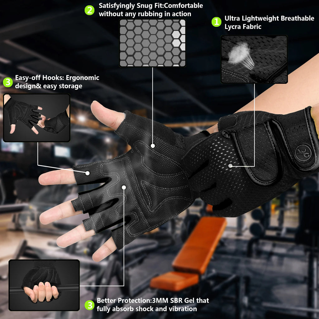 MOREOK Half-Finger Gym Gloves Oppyi
