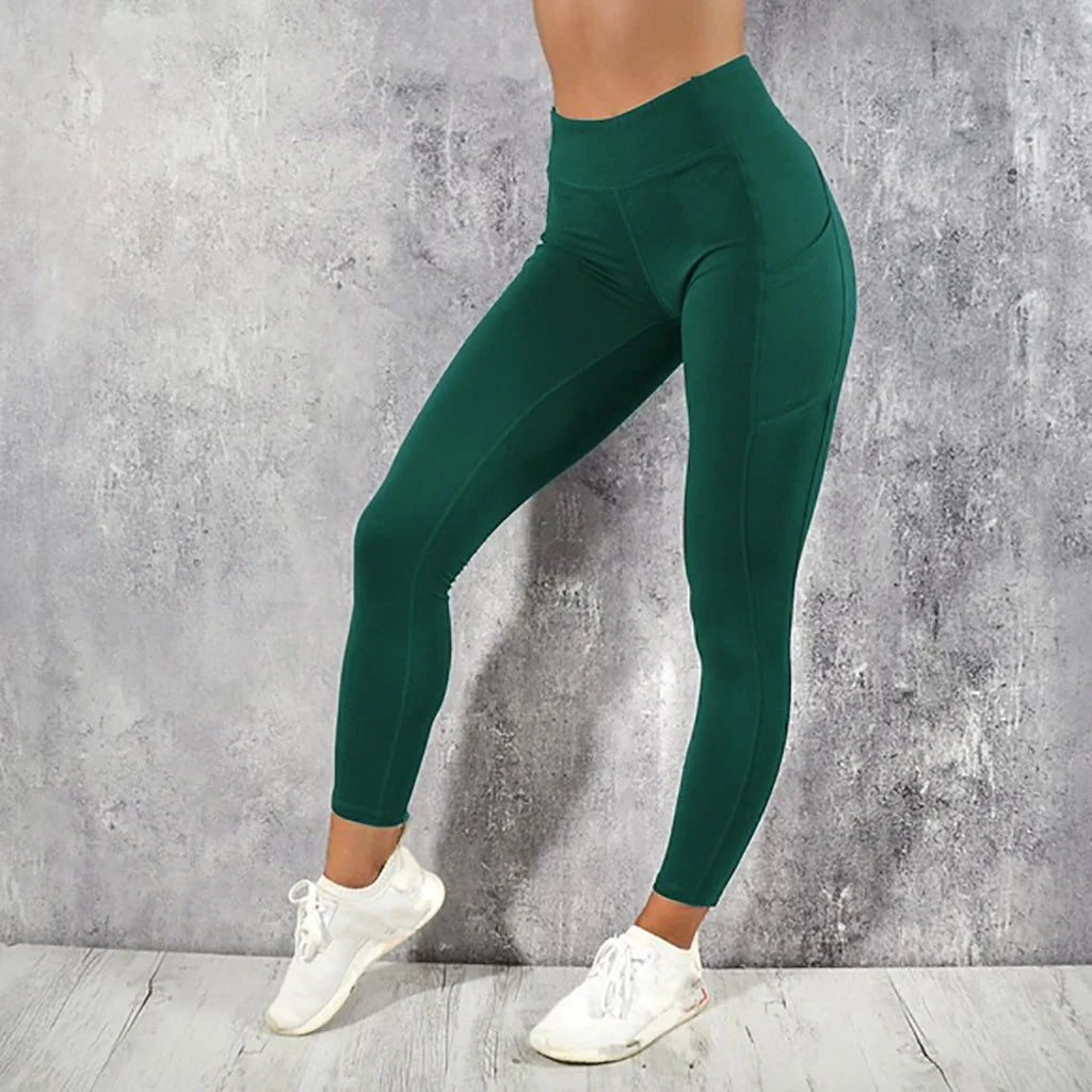 Yoga Fitness Women Leggings High Waist Tights with Pocket Gym Workout Running Stretchy Sexy Butt Liftting Casual Skinny Pants Oppyi