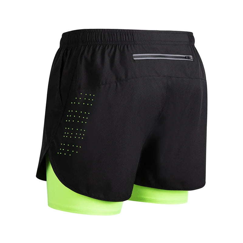 Men’s Quick-Dry Double Layer Running Shorts Oppyi