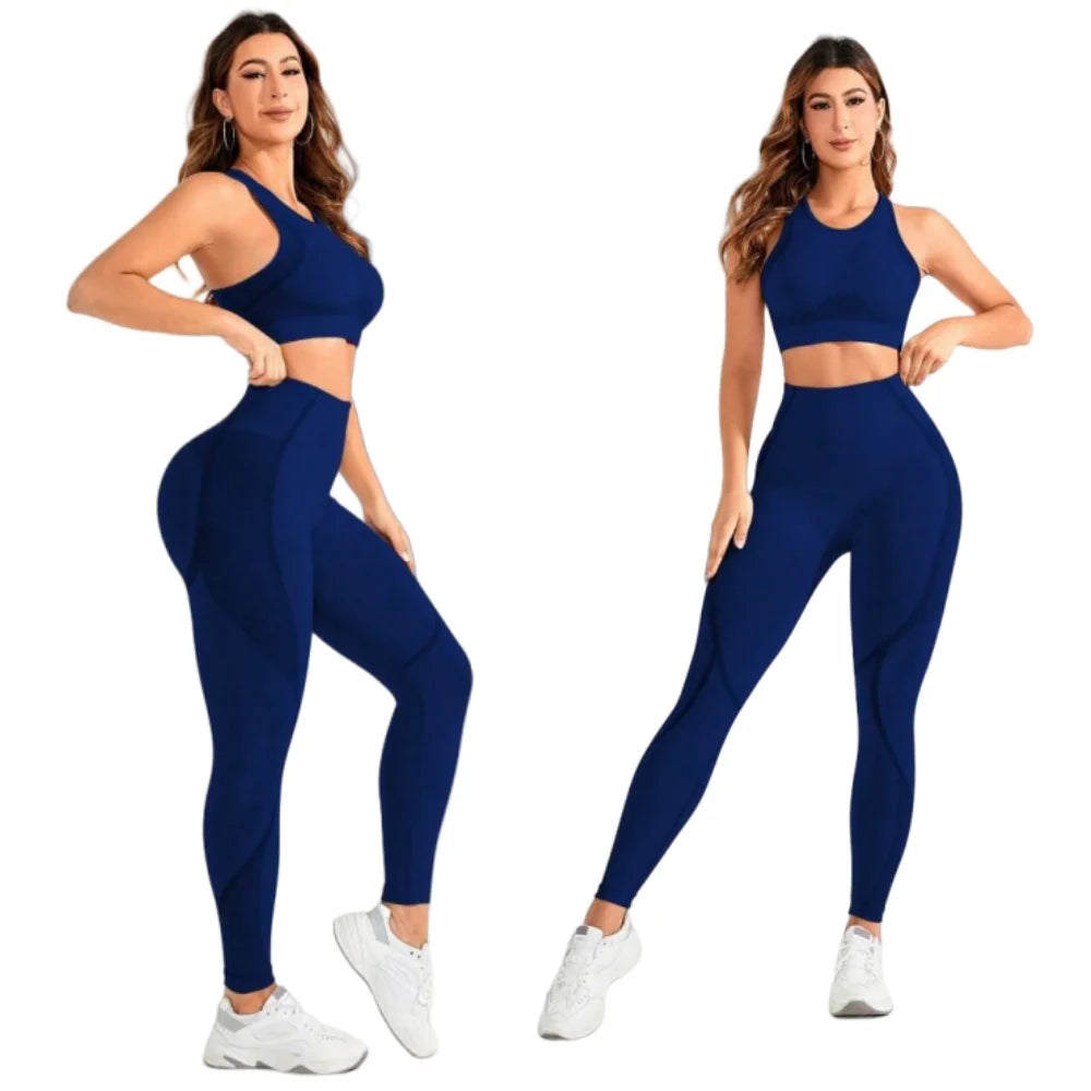 2-piece suit, women's yoga suit, beautiful back high waist trousers combination, seamless super elastic ideal gym clothing Oppyi