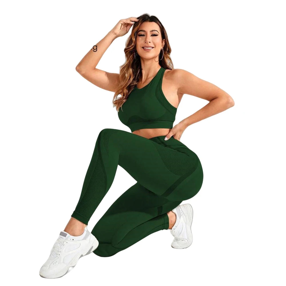 2-piece suit, women's yoga suit, beautiful back high waist trousers combination, seamless super elastic ideal gym clothing Oppyi